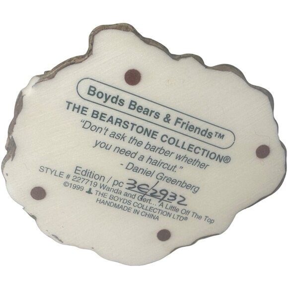 VINTAGE 1993 Boyds Bears & Friends The Bearstone Collection Wanda & Gert #227719 - Picture 4 of 16